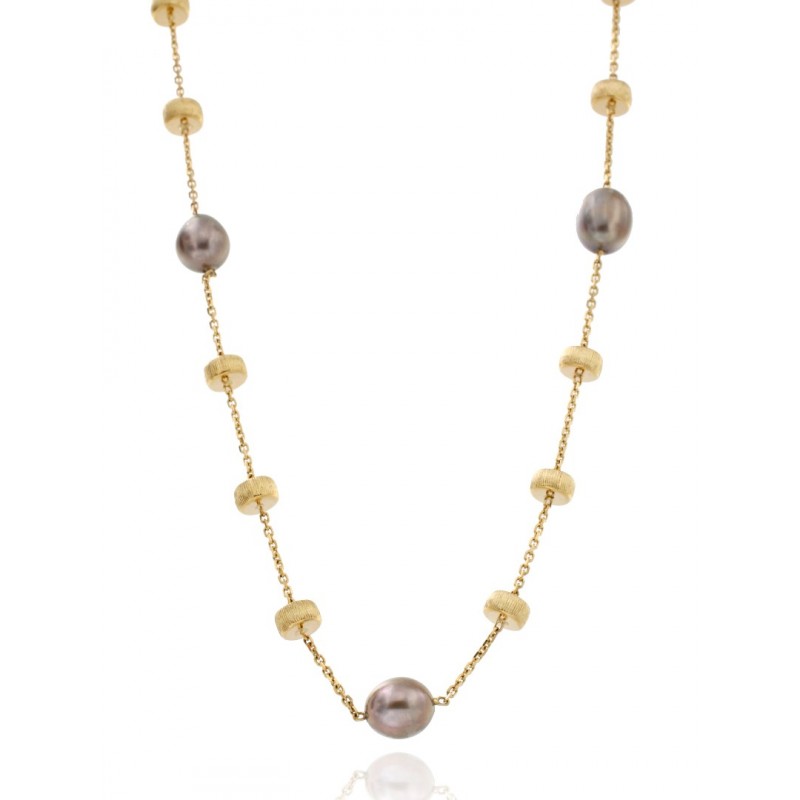 КОЛИЕ 14К ЗЛАТО СЪС СЛАДКОВОДНА ПЕРЛА 