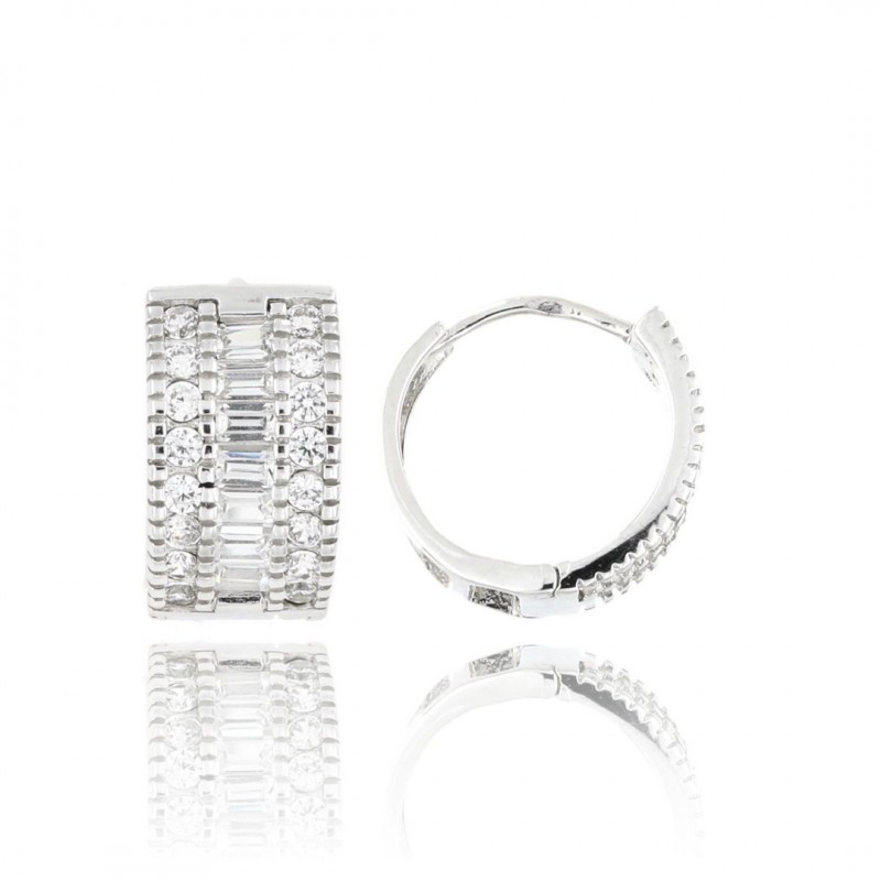 ОБИЦИ СРЕБРО 925 С РОДИЕВО ПОКРИТИЕ С ЦИРКОН 