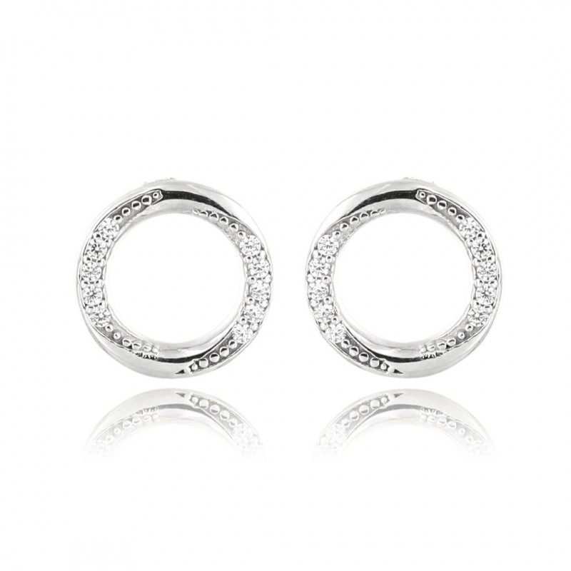 ОБИЦИ СРЕБРО 925 С РОДИЕВО ПОКРИТИЕ С ЦИРКОН 